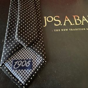 Jos A Bank 1905 Black Tie w/tiny white dots. 58.5”